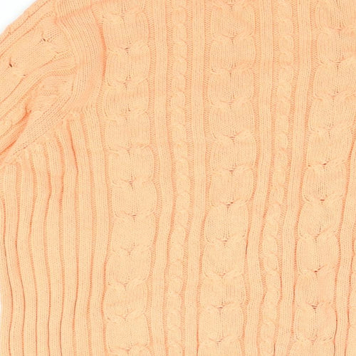 Damart Womens Orange V-Neck Cotton Cardigan Jumper Size 18 - Size 18-20