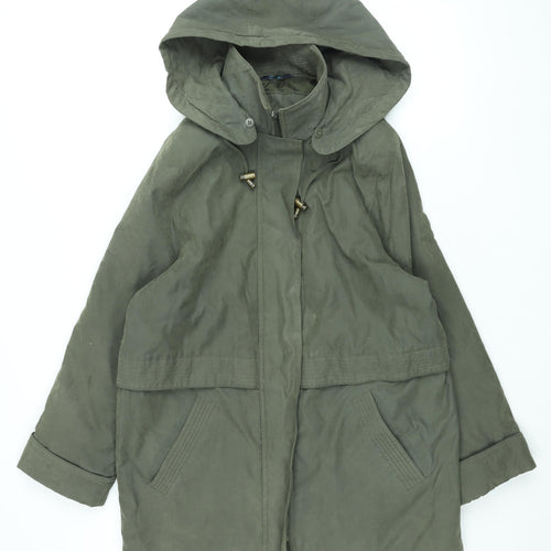 Nuage Womens Green Overcoat Coat Size 12 Zip