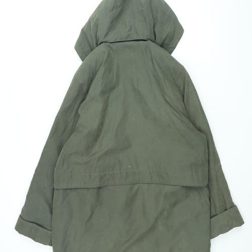 Nuage Womens Green Overcoat Coat Size 12 Zip