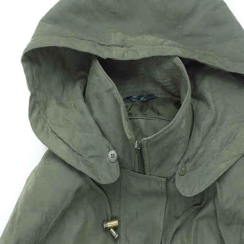 Nuage Womens Green Overcoat Coat Size 12 Zip