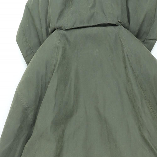 Nuage Womens Green Overcoat Coat Size 12 Zip
