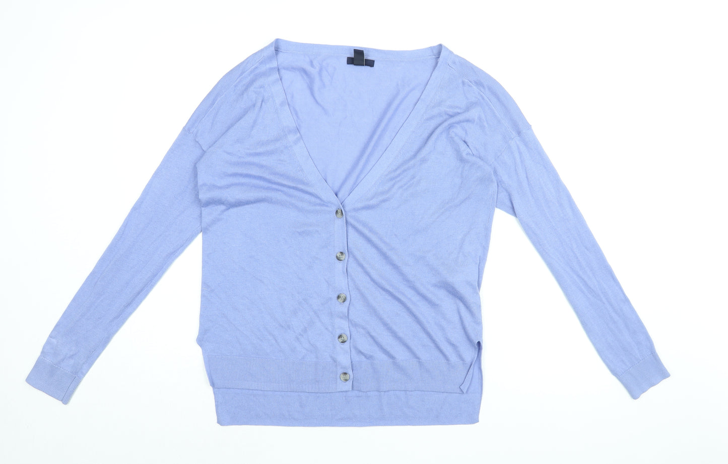 Gap Womens Blue V-Neck Cotton Cardigan Jumper Size M