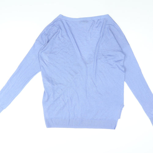 Gap Womens Blue V-Neck Cotton Cardigan Jumper Size M