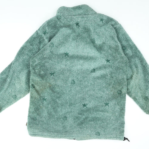 Farfield Original Womens Green Geometric Polyester Full Zip Sweatshirt Size M Zip - Star Print