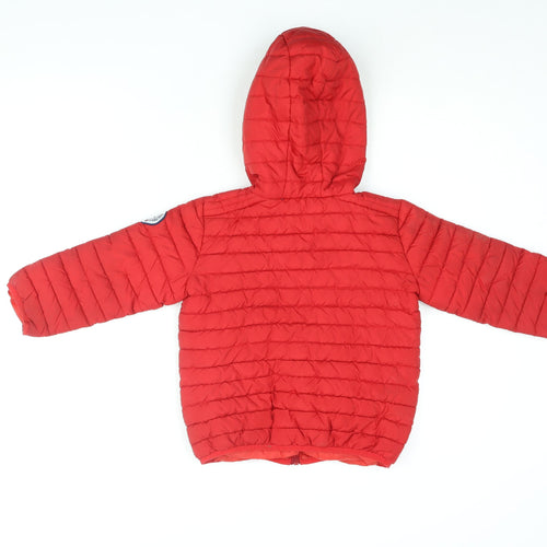 Redskins Boys Red Puffer Jacket Coat Size 5 Years Zip