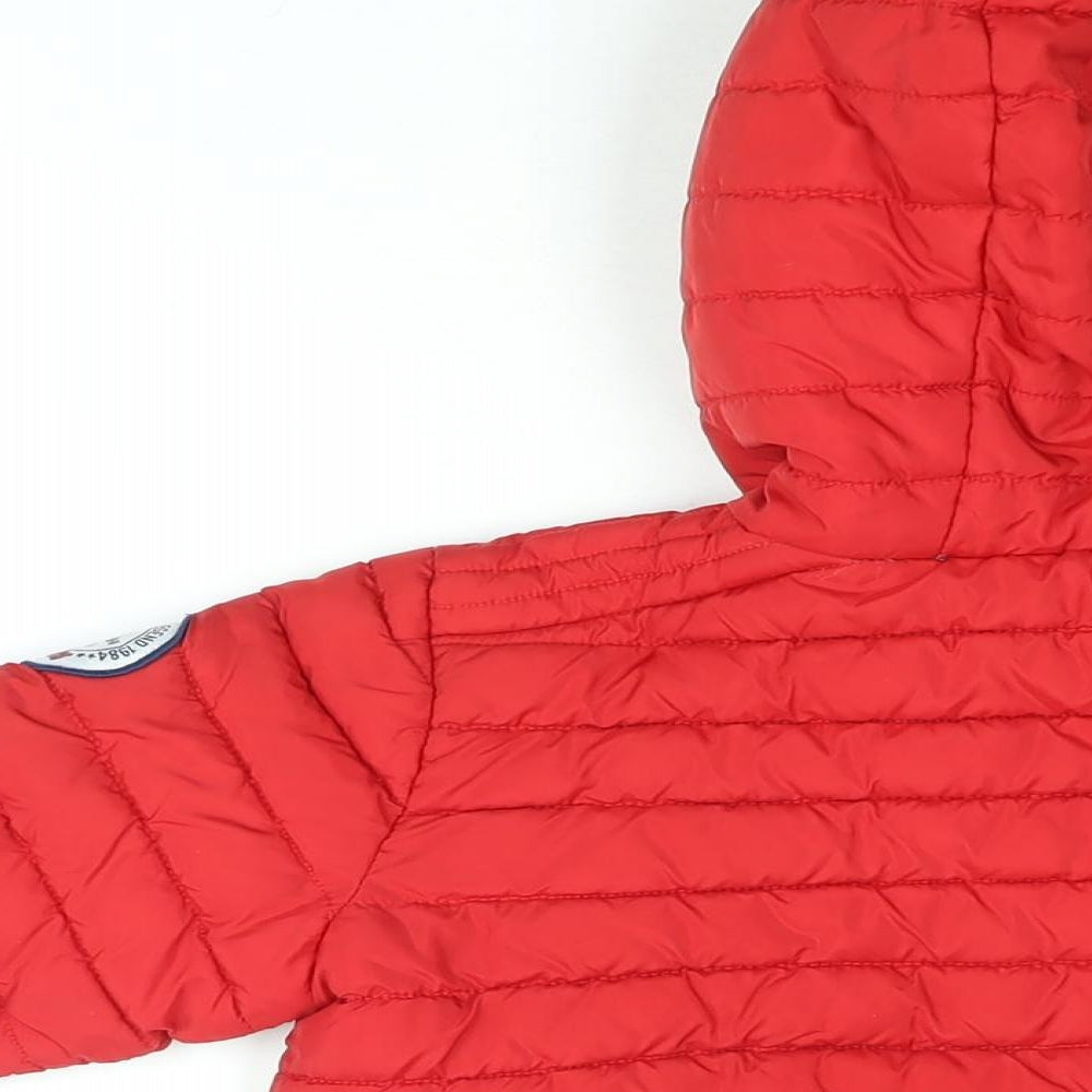Redskins Boys Red Puffer Jacket Coat Size 5 Years Zip