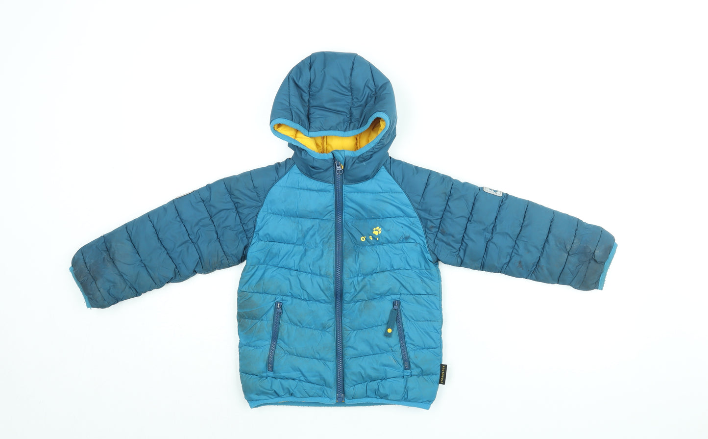 Jack Wolfskin Boys Blue Puffer Jacket Coat Size 4 Years Zip