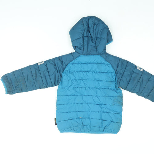 Jack Wolfskin Boys Blue Puffer Jacket Coat Size 4 Years Zip