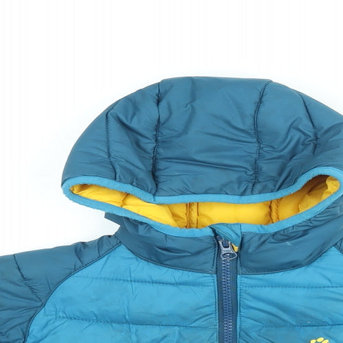 Jack Wolfskin Boys Blue Puffer Jacket Coat Size 4 Years Zip
