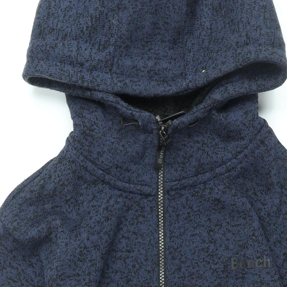 Bench Mens Blue Polyester Full Zip Hoodie Size XL