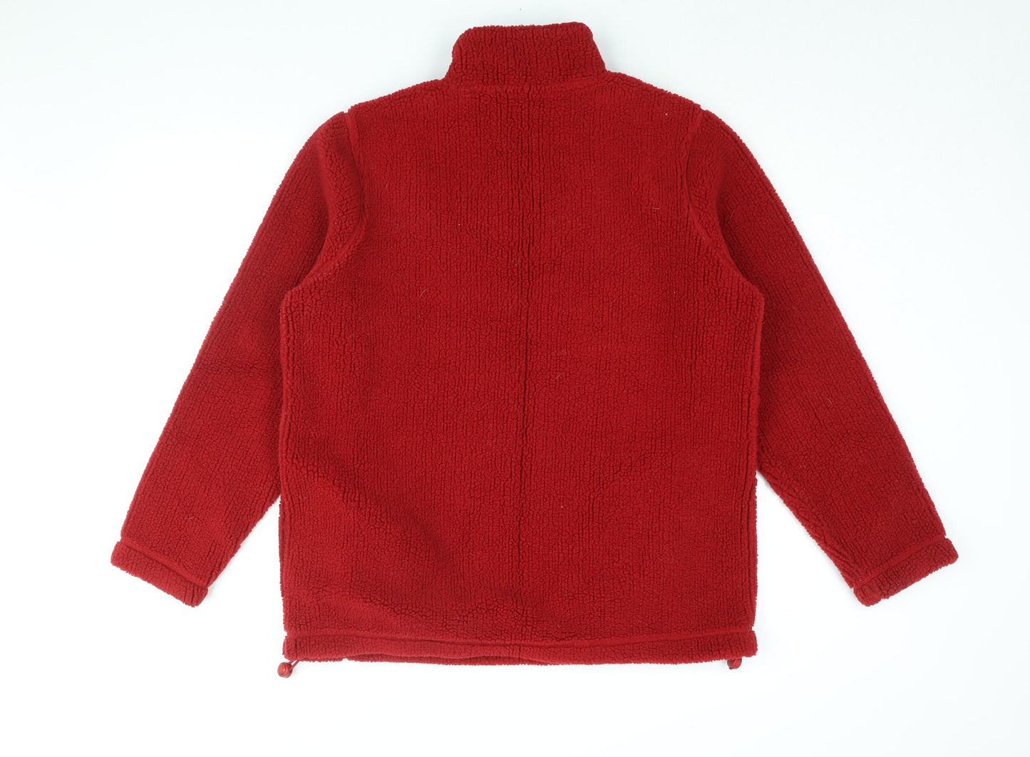 Maine Womens Red Acrylic Pullover Sweatshirt Size 14 Zip