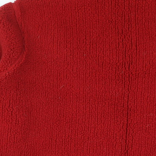 Maine Womens Red Acrylic Pullover Sweatshirt Size 14 Zip