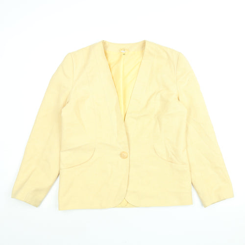 First Avenue Womens Yellow Jacket Blazer Size 12 Button - Vintage