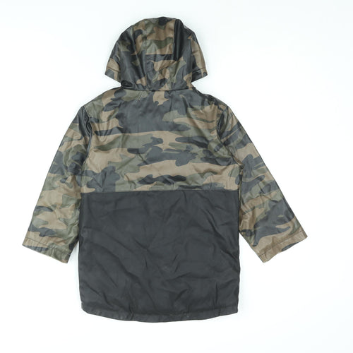 Firetrap Boys Green Camouflage Rain Coat Coat Size 5-6 Years Zip