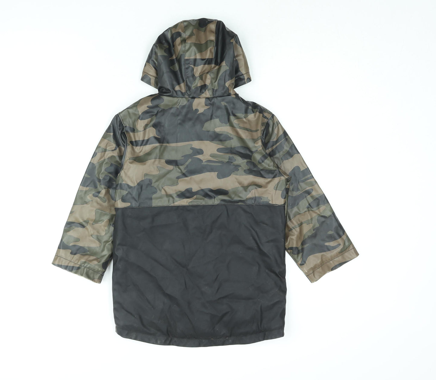 Firetrap Boys Green Camouflage Rain Coat Coat Size 5-6 Years Zip