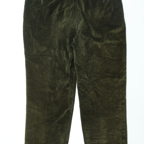 Gurteen Mens Green Cotton Trousers Size 38 in L29 in Regular Zip