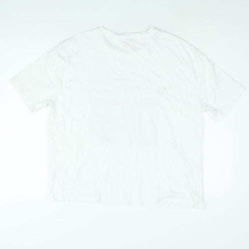 Barbie Womens White Cotton Basic T-Shirt Size S Round Neck - Barbie Car Print
