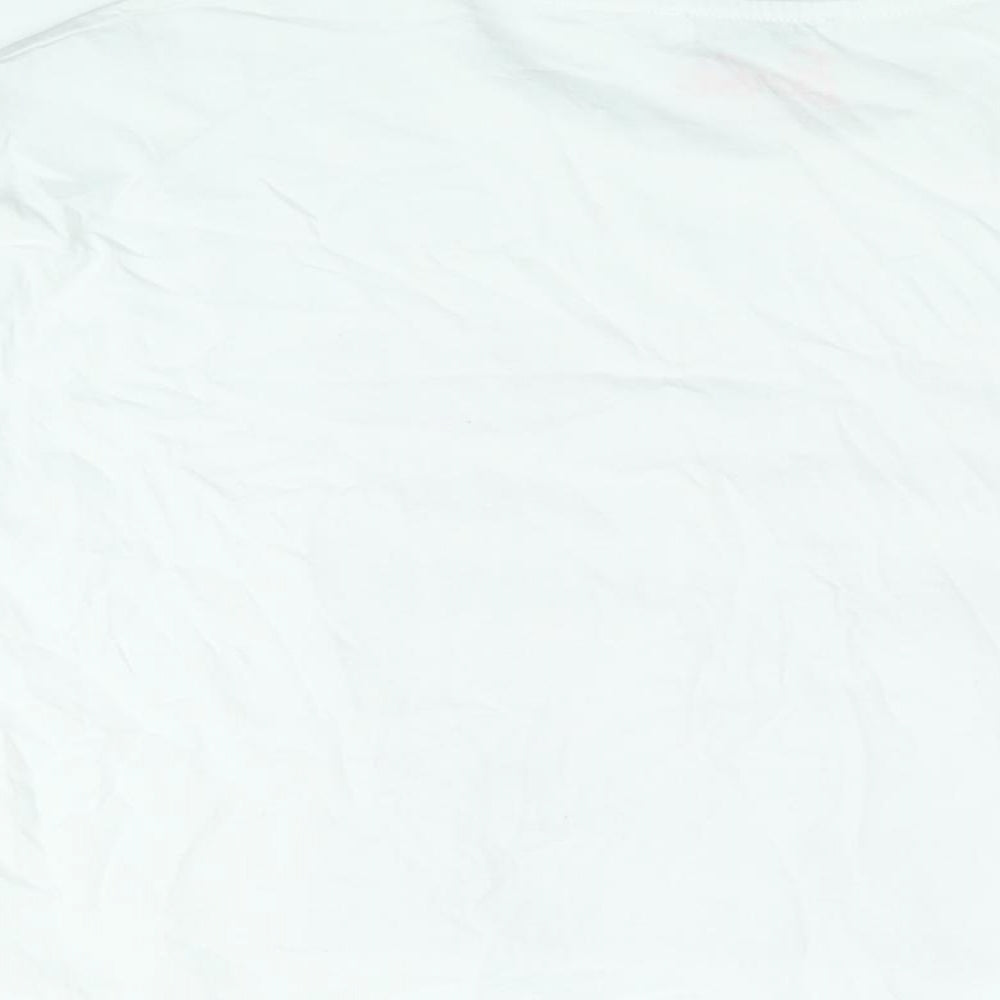 Barbie Womens White Cotton Basic T-Shirt Size S Round Neck - Barbie Car Print