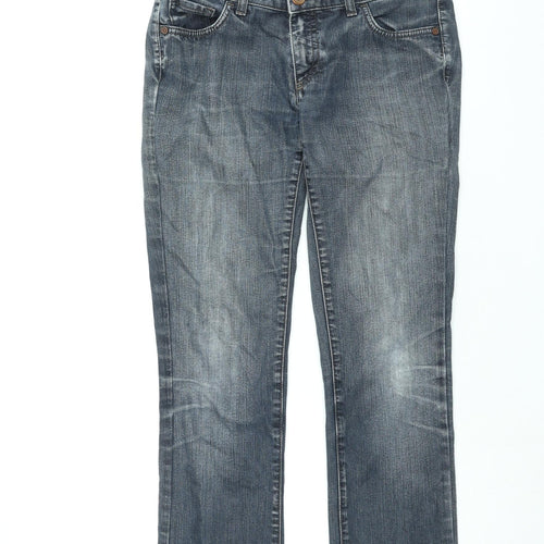 Trussardi Jeans Womens Blue Cotton Straight Jeans Size 30 in L29.5 in Regular Zip