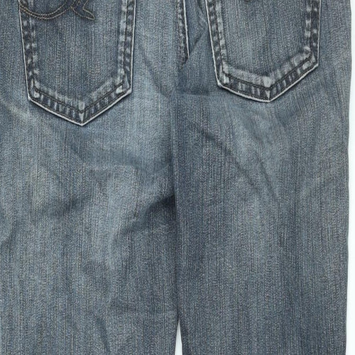 Trussardi Jeans Womens Blue Cotton Straight Jeans Size 30 in L29.5 in Regular Zip