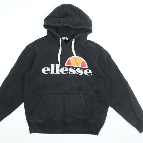 ellesse Mens Black Cotton Pullover Hoodie Size L