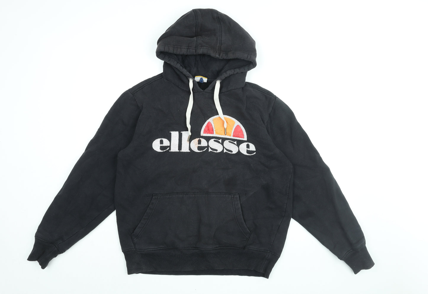 ellesse Mens Black Cotton Pullover Hoodie Size L