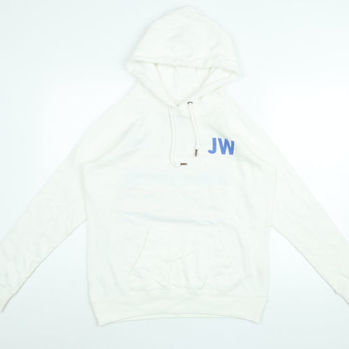 Jack Wills Womens White Cotton Pullover Hoodie Size 12 Pullover - Jack Wills Fabulously British