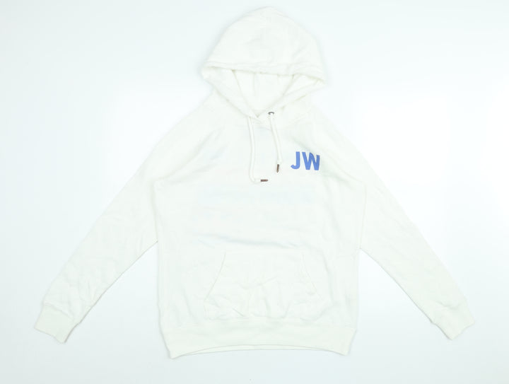 Jack Wills Womens White Cotton Pullover Hoodie Size 12 Pullover - Jack Wills Fabulously British