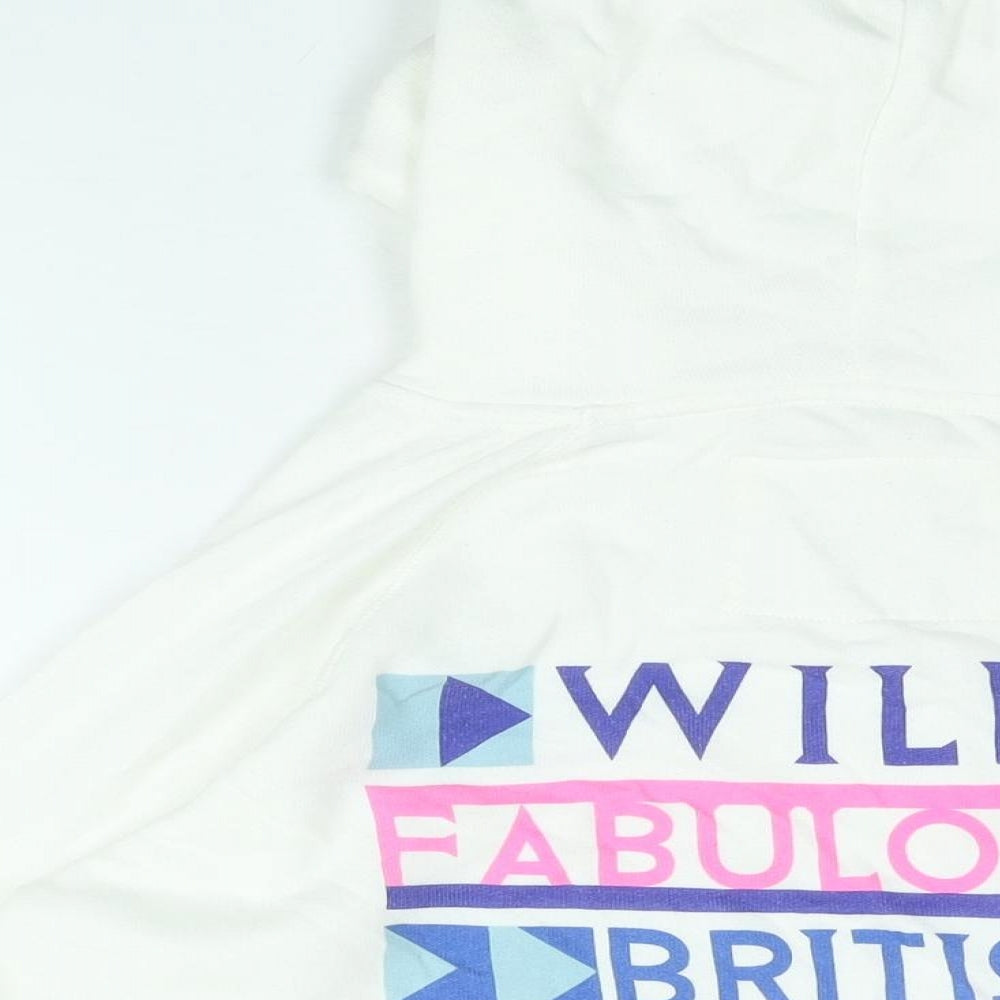 Jack Wills Womens White Cotton Pullover Hoodie Size 12 Pullover - Jack Wills Fabulously British