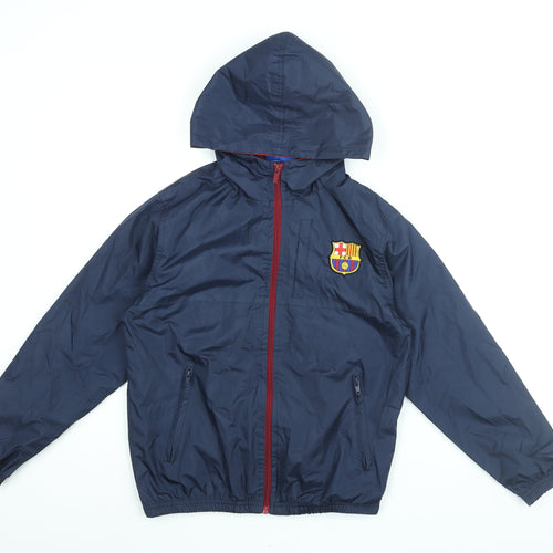 FCB Boys Blue Rain Coat Coat Size 10-11 Years Zip