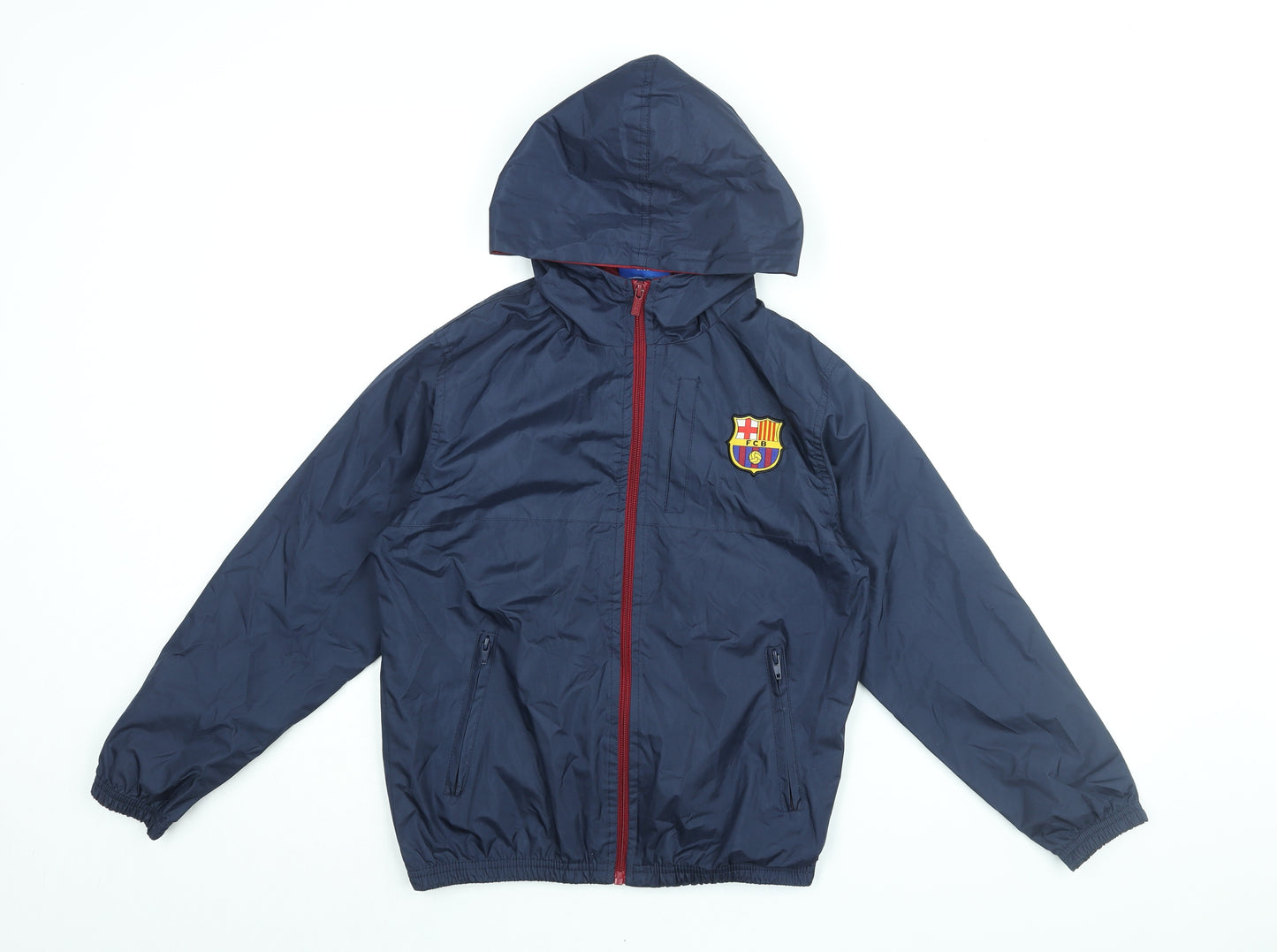 FCB Boys Blue Rain Coat Coat Size 10-11 Years Zip