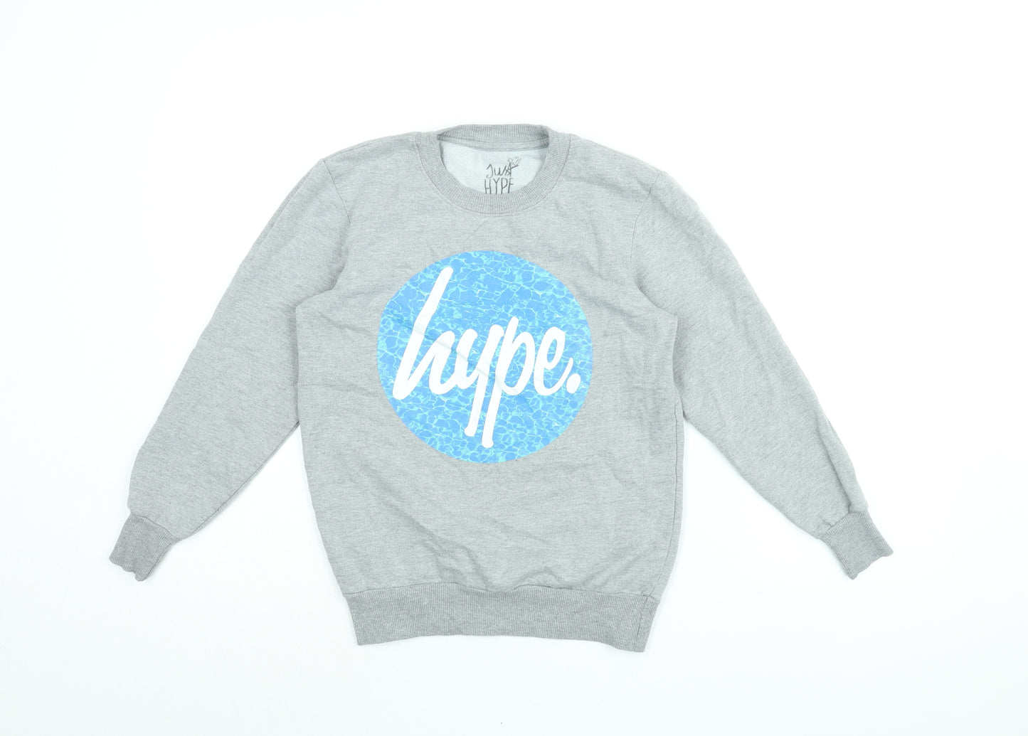 Hype Boys Grey Cotton Pullover Sweatshirt Size 11-12 Years Pullover - Hype Logo