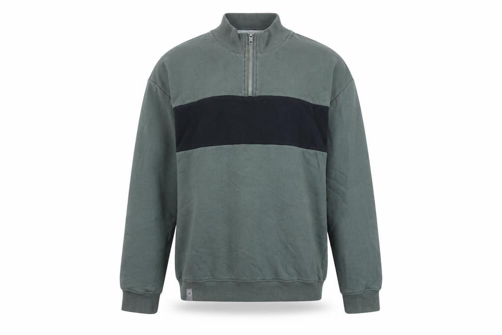 Front view of Larsson & Co men’s green cotton pullover sweatshirt, size M