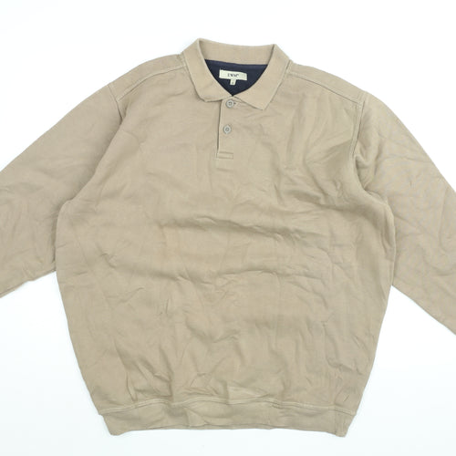 EWM Mens Beige Cotton Pullover Sweatshirt Size L