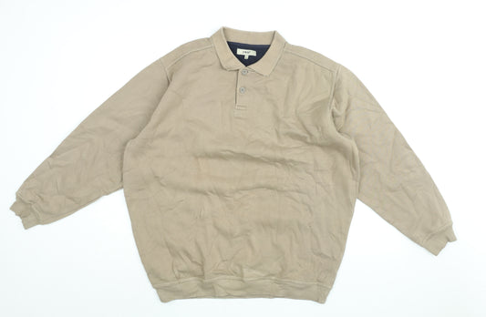 EWM Mens Beige Cotton Pullover Sweatshirt Size L