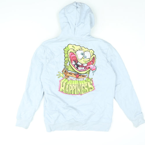 SpongeBob SquarePants Womens Blue Cotton Pullover Hoodie Size S Pullover - Is The Colour Of Happiness