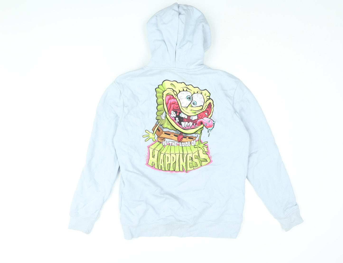 SpongeBob SquarePants Womens Blue Cotton Pullover Hoodie Size S Pullover - Is The Colour Of Happiness