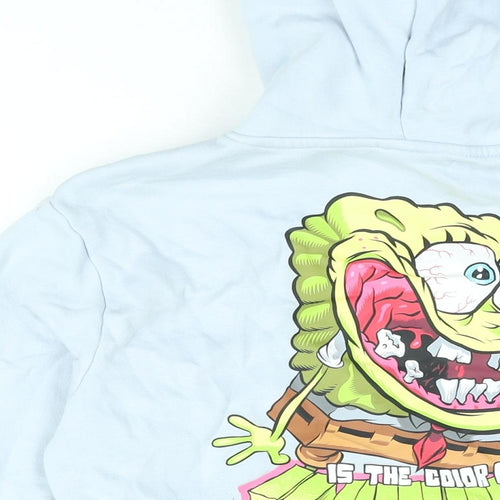 SpongeBob SquarePants Womens Blue Cotton Pullover Hoodie Size S Pullover - Is The Colour Of Happiness