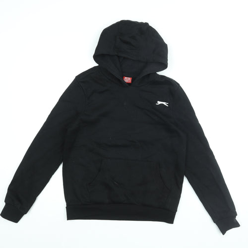 Slazenger Boys Black Cotton Pullover Hoodie Size 11-12 Years Pullover