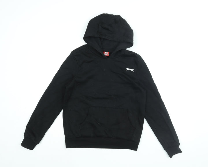 Slazenger Boys Black Cotton Pullover Hoodie Size 11-12 Years Pullover