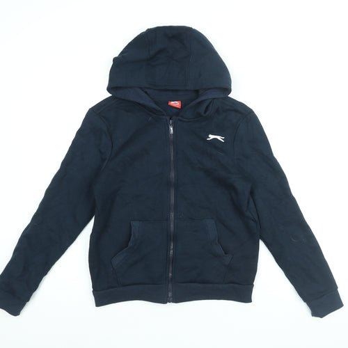 Slazenger Boys Black Cotton Full Zip Hoodie Size 11-12 Years Zip