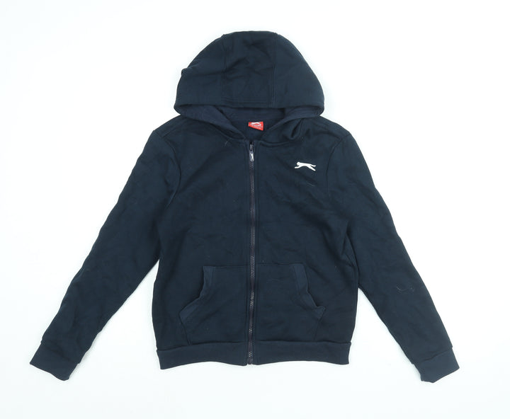 Slazenger Boys Black Cotton Full Zip Hoodie Size 11-12 Years Zip