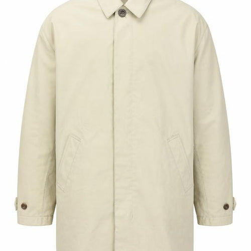 Coach Mens Beige Overcoat Coat Size L Zip