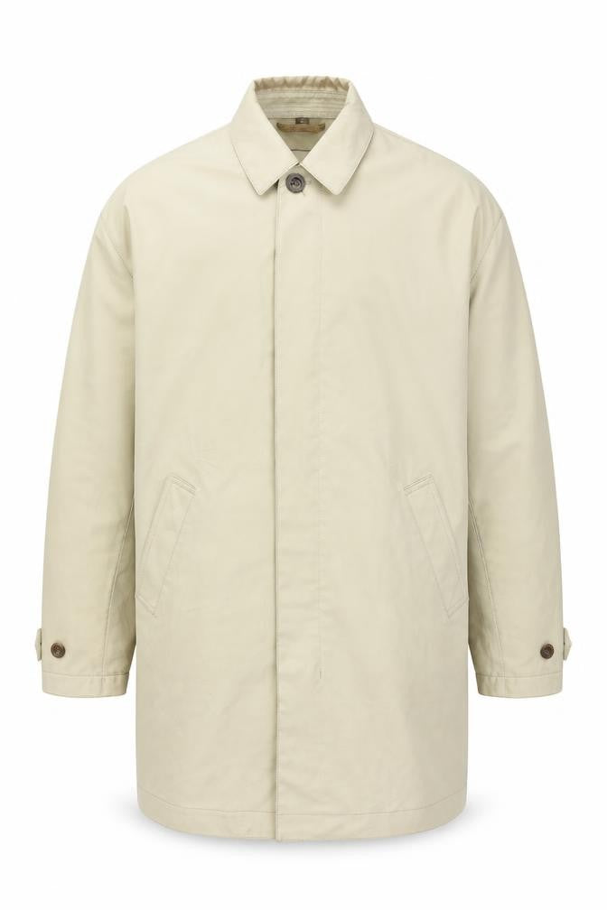 Coach Mens Beige Overcoat Coat Size L Zip