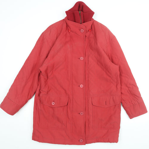 Dannimac Womens Red Overcoat Coat Size M Zip