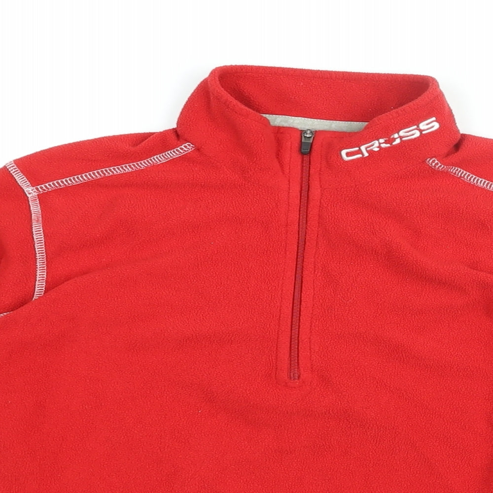 Cross Womens Red Polyester Pullover Sweatshirt Size S Zip