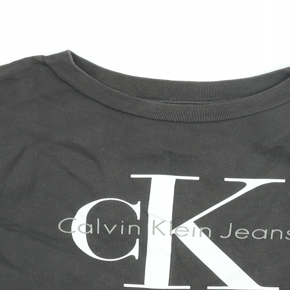 Calvin Klein Womens Grey Cotton Pullover Sweatshirt Size S Pullover - Calvin Klein Jeans