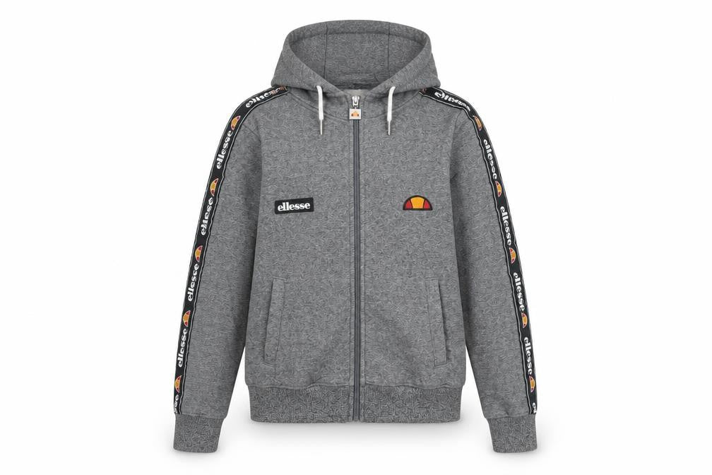 ellesse Womens Grey Cotton Full Zip Hoodie Size 6 Zip