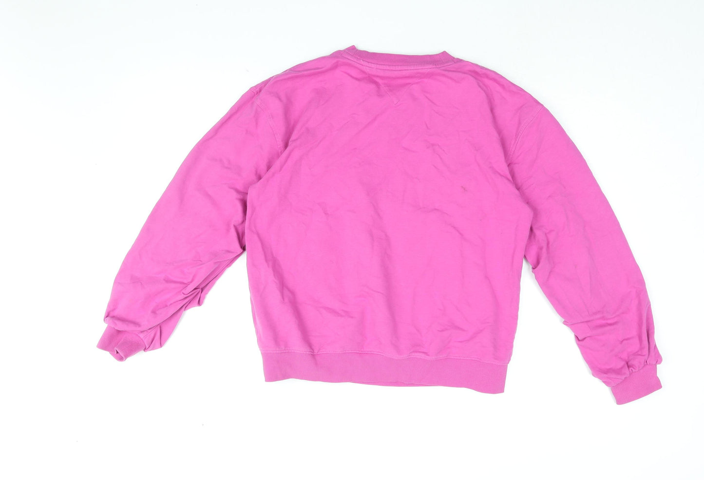 Tommy Hilfiger Girls Pink Cotton Pullover Sweatshirt Size 14 Years Pullover - Tommy Hilfiger