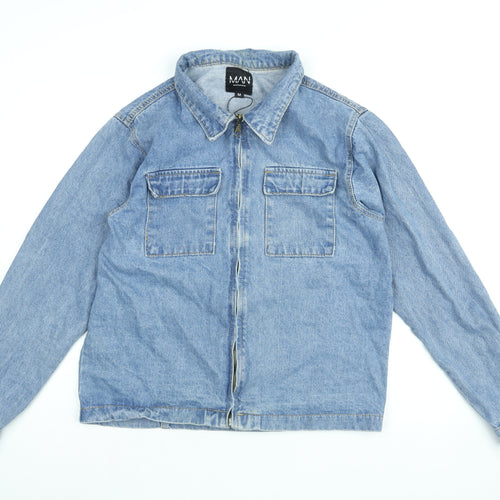 Boohoo Mens Blue Jacket Size M Zip